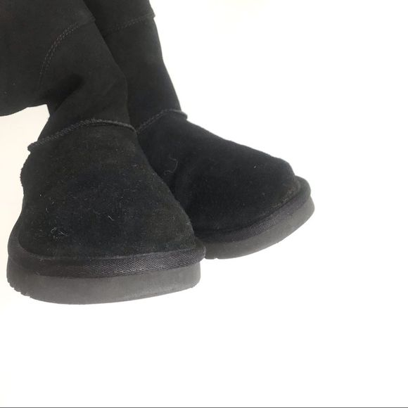 Koolaburra UGG Womens Andrah Tie Back Black Suede Sheepskin Boots Mid-Calf Sz. 8 - Picture 16 of 16